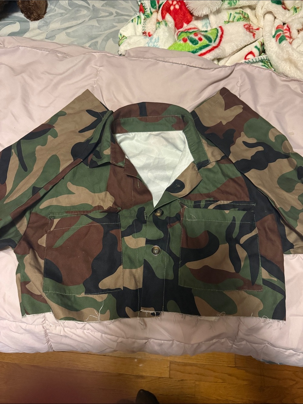 SHEIN Camo Print Kids Blazer Jacket in Green Brown Black